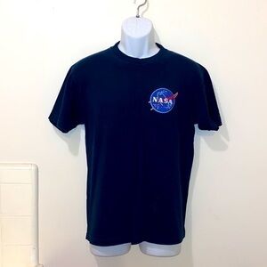 Unisex Retrofit NASA Embroidered Patch Navy Graphic Tee